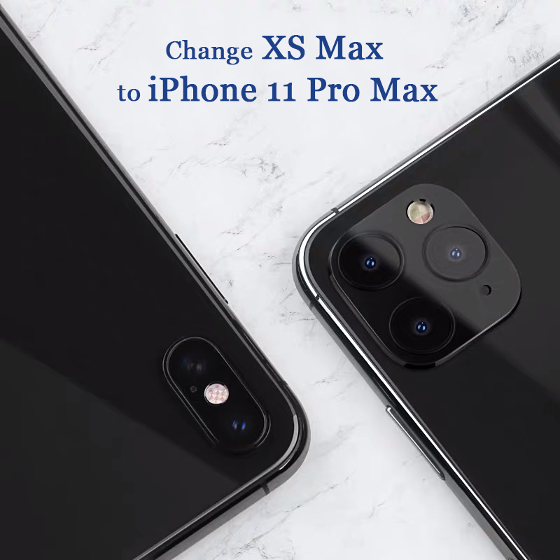 Bakeey-Converted-Change-iPhone-XS-Max-to-iphone-11-Pro-Max-Metal--Tempered-Glass-2-in1-Anti-scratch--1583731-1